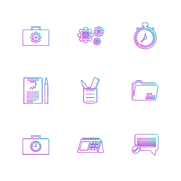 Random Set Simple Flat App Icons Logotypes Vector Illustration — Stock Vector