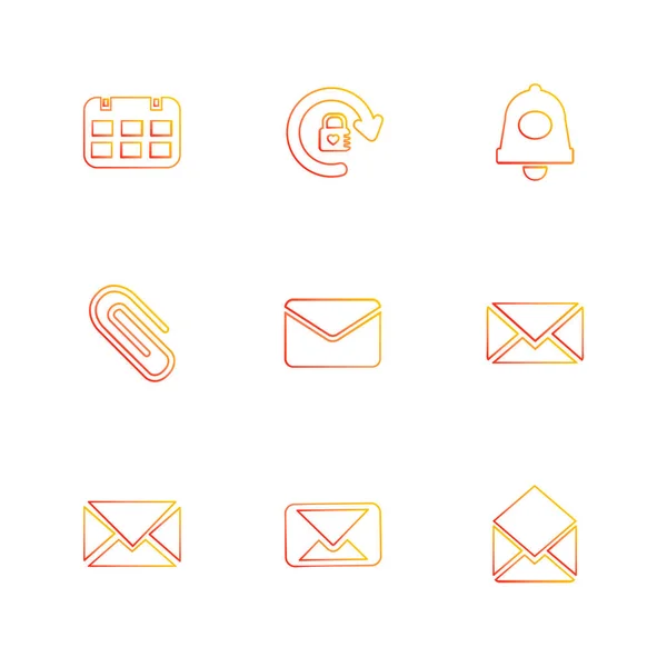 Different Minimalistic Flat Vector App Icons — Stock Vector