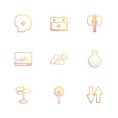 rozetleri simgeler, rasgele koleksiyonu ayarla basit düz app simgeleri ve logotypes, vektör çizim