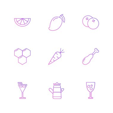 minimalist düz vektör app simgeleri beyaz arka plan üzerinde