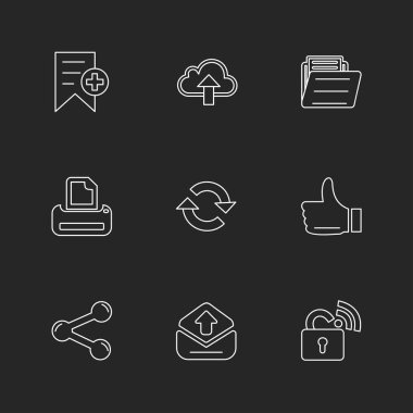 Farklı minimalist düz vektör app simgeleri