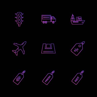 Farklı minimalist düz vektör app simgeleri