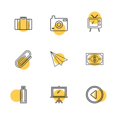 Farklı minimalist düz vektör app simgeleri