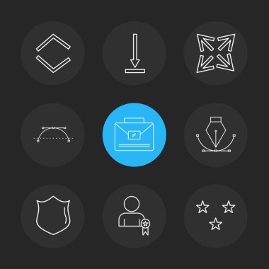 Farklı minimalist düz vektör app simgeleri