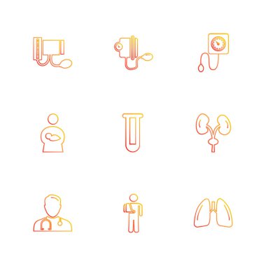 beyaz zemin üzerine minimalist düz vektör app simge kümesi