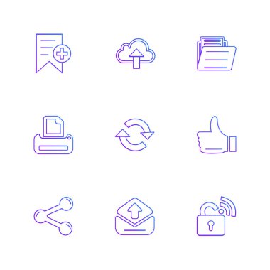 minimalist düz vektör app simgeleri beyaz arka plan üzerinde