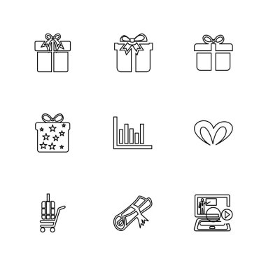 Farklı minimalist düz vektör app simgeleri