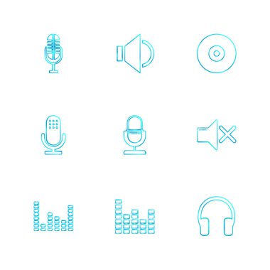 Beyaz arka plan üzerinde farklı minimalist düz vektör app simgeleri