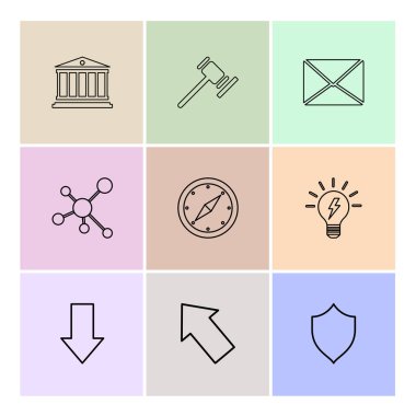 Farklı minimalist düz vektör app simgeleri