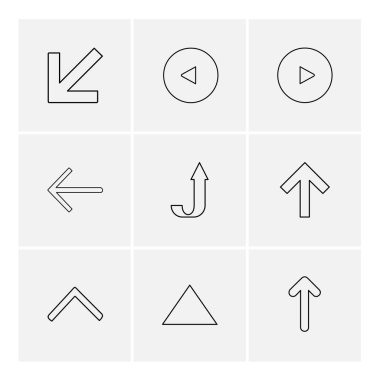 Beyaz arka plan üzerinde farklı minimalist düz vektör app simgeleri