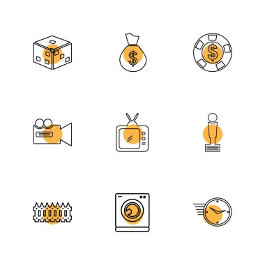 minimalist düz vektör app simgeleri beyaz arka plan üzerinde 