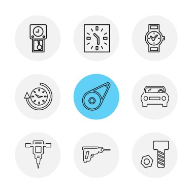 beyaz zemin üzerine minimalist düz vektör app simge kümesi