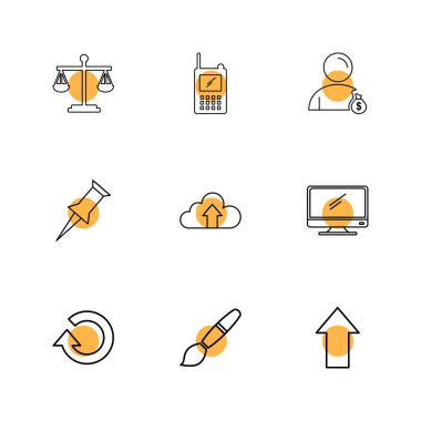 Farklı minimalist düz vektör app simgeleri