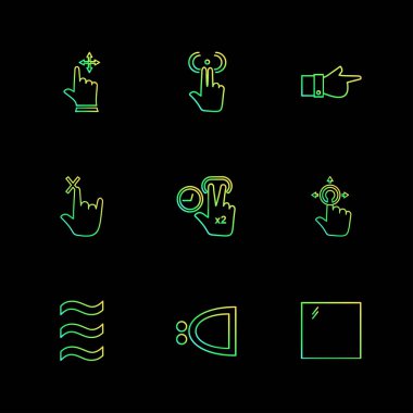 minimalist düz vektör app simgeler siyah arka plan üzerine