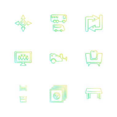 minimalist düz vektör app simgeleri beyaz arka plan üzerinde