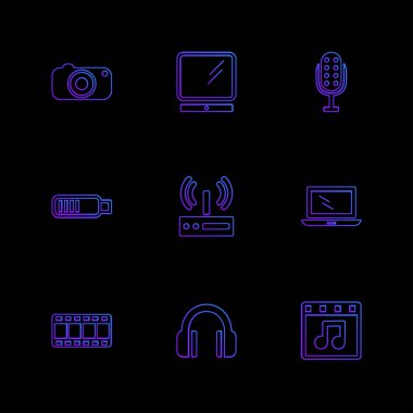 Farklı minimalist düz vektör app simgeleri