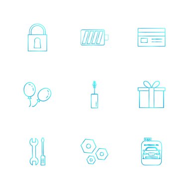 Farklı minimalist düz vektör app simgeleri