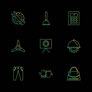 Farklı minimalist düz vektör app simgeleri