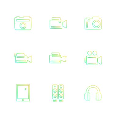 minimalist düz vektör app simgeleri beyaz arka plan üzerinde