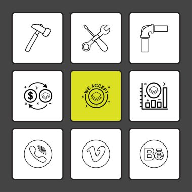 çeşitli vektör app simge kümesi         