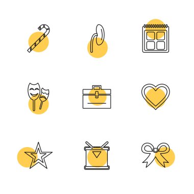 beyaz zemin üzerine minimalist düz vektör app simge kümesi