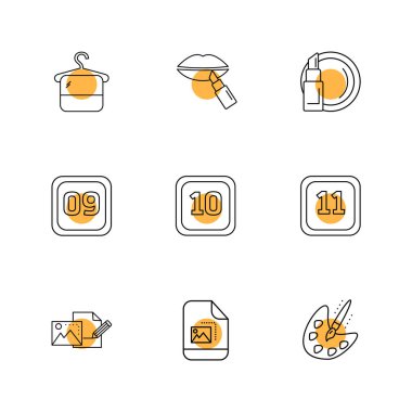 Beyaz arka plan üzerinde izole minimalist düz vektör app simgeleri