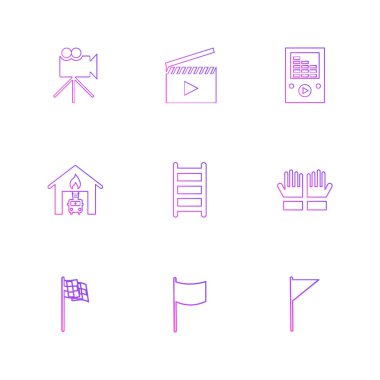 Farklı minimalist düz vektör app simgeleri