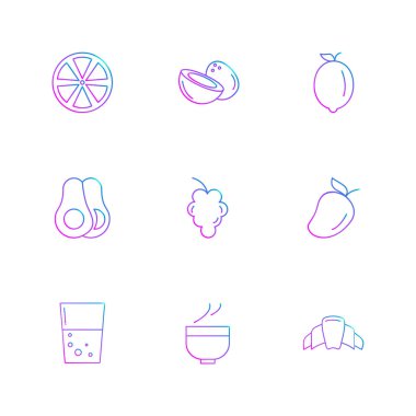 Beyaz arka plan üzerinde renkli minimalist düz vektör app simgeleri