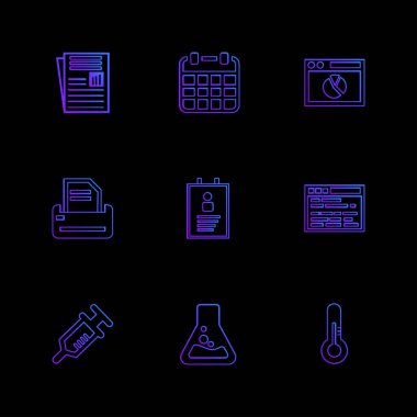 Farklı minimalist düz vektör app simgeleri