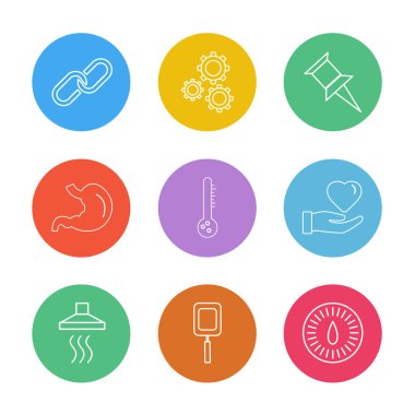 minimalist düz vektör app simgeleri beyaz arka plan üzerinde 