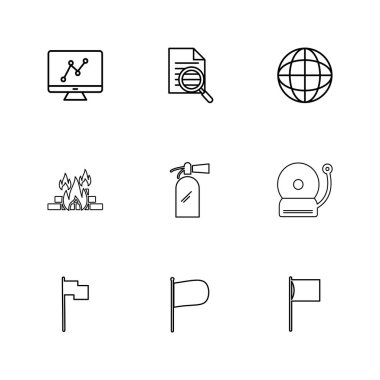 Farklı minimalist düz vektör app simgeleri