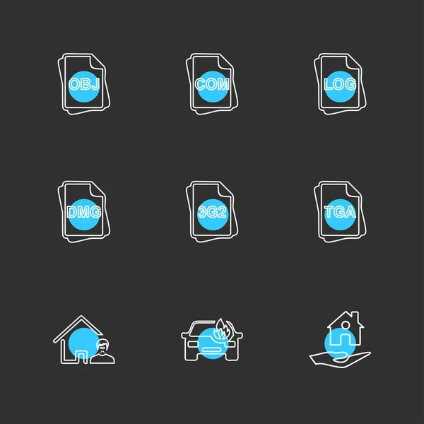 Diferentes Iconos Aplicación Vector Plano Minimalista — Vector de stock