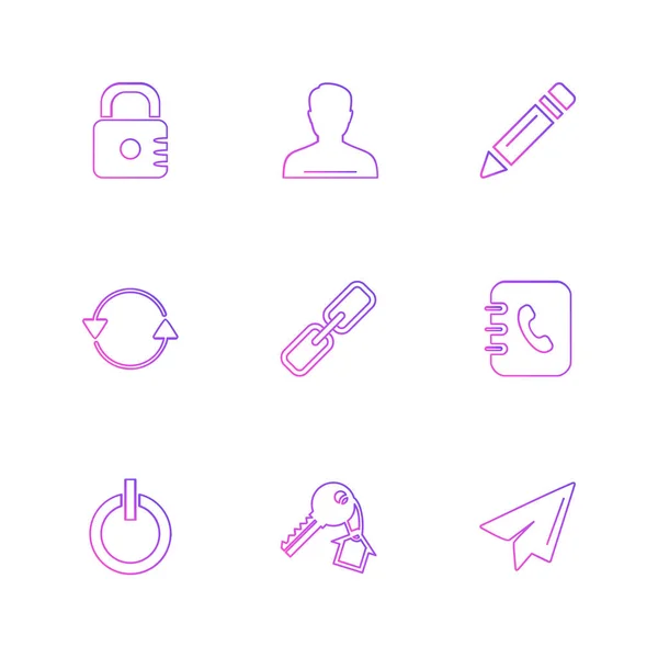 Set Minimalistischer Flacher Vektor App Symbole — Stockvektor