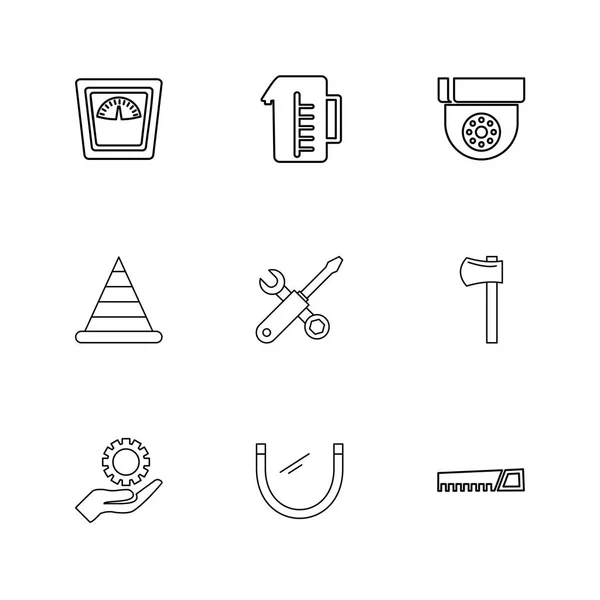 Diferentes Iconos Aplicación Vector Plano Minimalista — Vector de stock