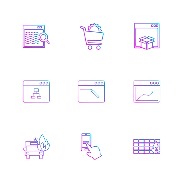 Iconos Aplicación Vector Plano Minimalista Sobre Fondo Blanco — Vector de stock