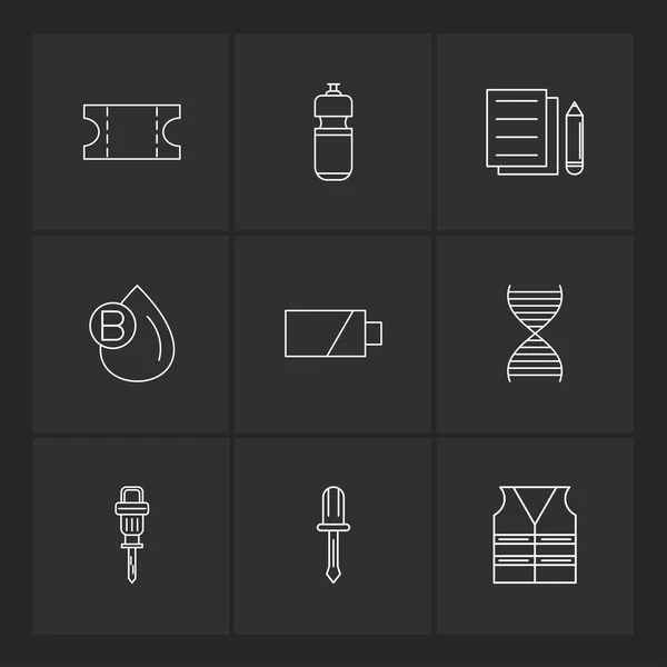 Diferentes Iconos Aplicación Vector Plano Minimalista — Archivo Imágenes Vectoriales