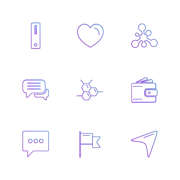 Verschillende Minimalistische Platte Vector App Pictogrammen — Stockvector