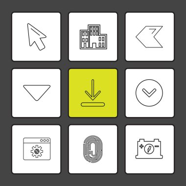 Farklı minimalist düz vektör app simgeleri