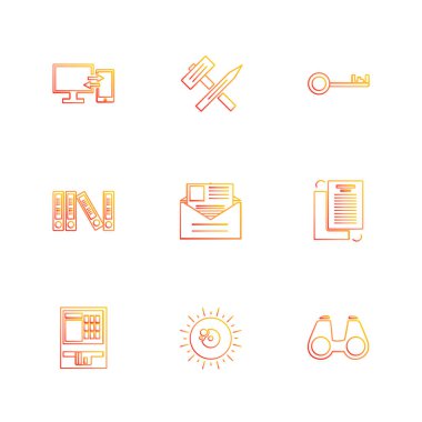 Basit düz app simgeleri, vektör çizim rastgele dizi