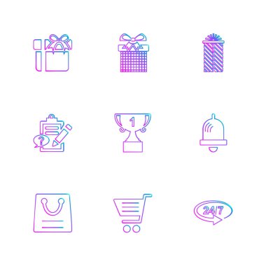 Farklı minimalist düz vektör app simgeleri