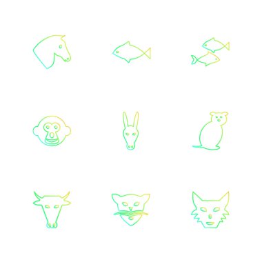 Beyaz arka plan üzerinde izole minimalist düz vektör app simgeleri