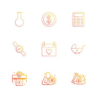 Farklı minimalist düz vektör app simgeleri