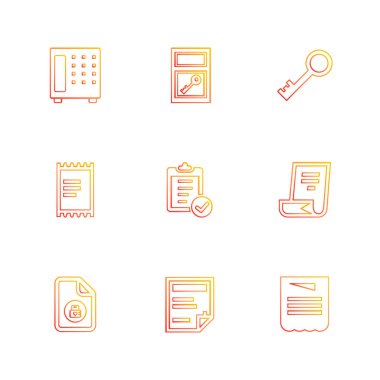 beyaz zemin üzerine minimalist düz vektör app simge kümesi