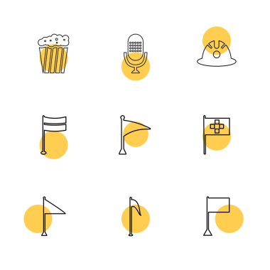 Beyaz arka plan üzerinde farklı minimalist düz vektör app simgeleri