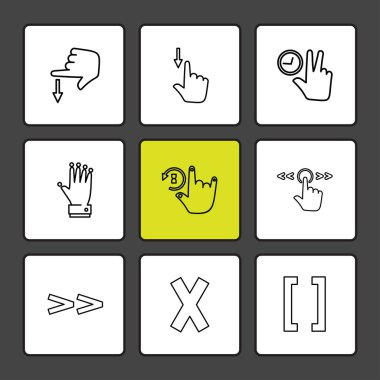 minimalist düz vektör app simgeleri beyaz kareler