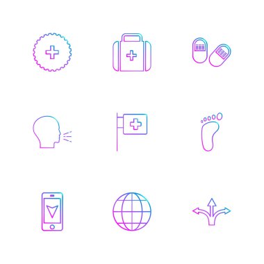 minimalist düz vektör app simgeleri beyaz arka plan üzerinde