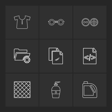 siyah arka plan üzerine minimalist düz app simgeleri