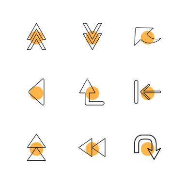 Beyaz arka plan üzerinde renkli daireler ile minimalist düz vektör app simgeleri