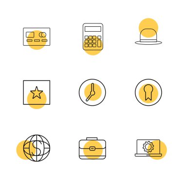 Farklı minimalist düz vektör app simgeleri