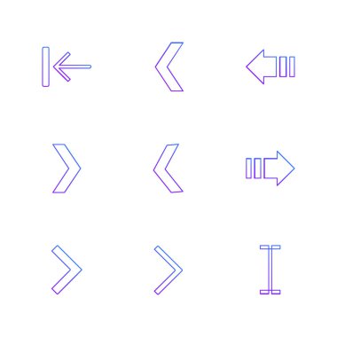 beyaz zemin üzerine minimalist düz vektör app simge kümesi